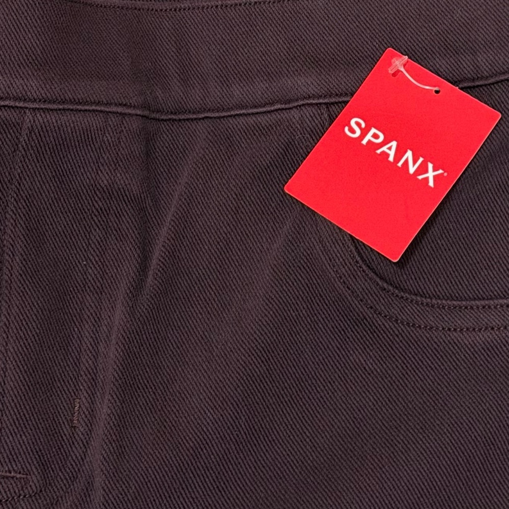 Spanx Jean-ish Burgundy Ankle Length Leggings Stretch Tummy Control Size XL NWT - Picture 7 of 12